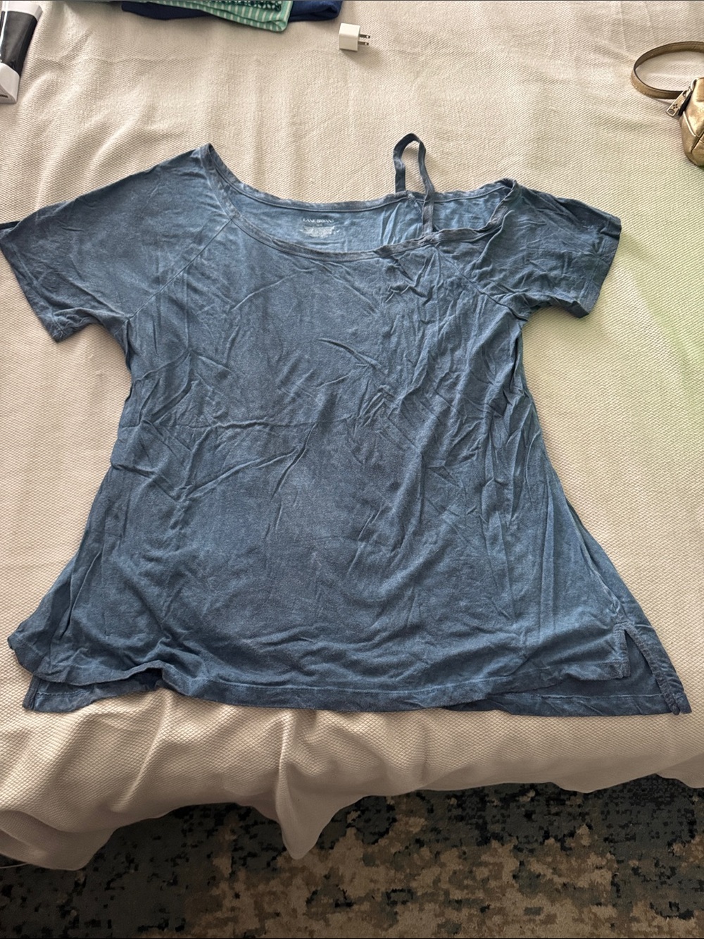 Lane Bryant Dusty Blue Short-Sleeve Tee